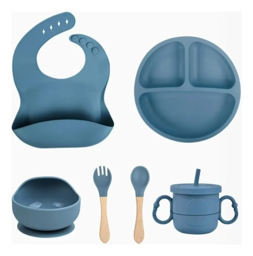 Set, Kit De Alimentación Para Bebes - Aprendiendo A Comer Celeste