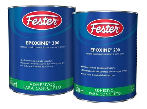 Adhesivo Epóxico Para Concreto Epoxine 200 Fester 1l