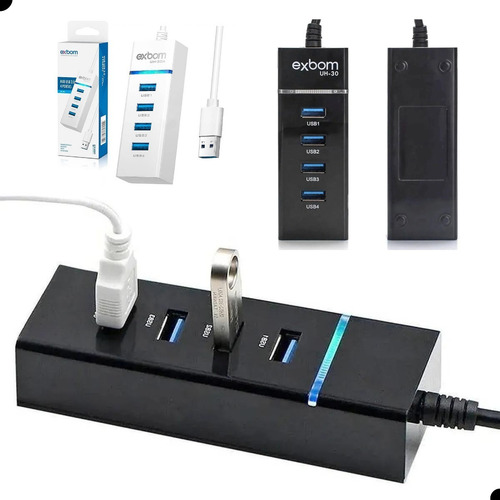 Hub Usb 3.0 Extensor 4 Entradas Impressora, Notebook, Game