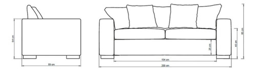 Sofa Medular 2,00 Mt Palermo Color Beige Diseño De La Tela Tucuman