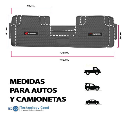 Piso De Auto Gris Tipo Mazda Camioneta Pvc/tapiz Generico
