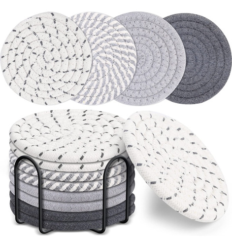 Mckanti 8 Posavasos Con Soporte, Posavasos Absorbentes De 4