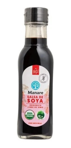 Salsa De Soya Organica Manare 150ml. Sin Gluten