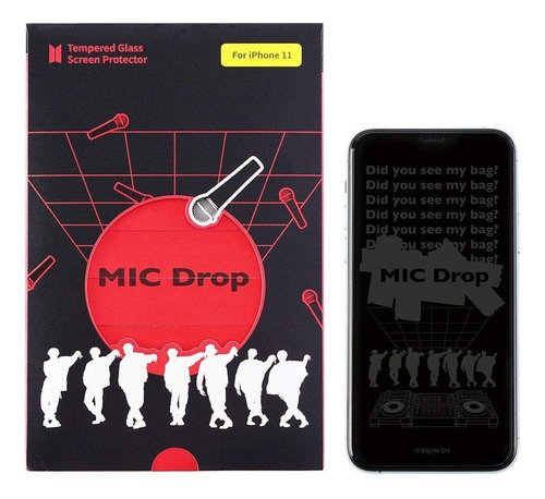 Bts Mic Drop_iPhone Protector Pantalla Vidrio Templado Alta