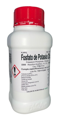 Fosfato De Potasio Dibasico R. A. De 500 G Fagalab