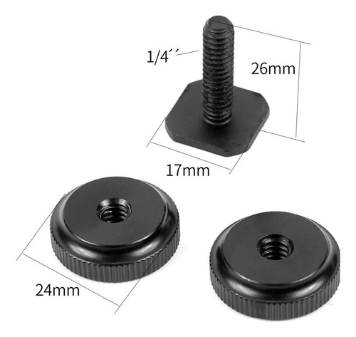 Kit 4 Adaptadores Zapata Cámara Flash 1/4 Tornillo