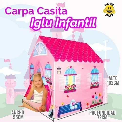Carpa Casita De Niña Nena Princesa Interior Exterior Rosa
