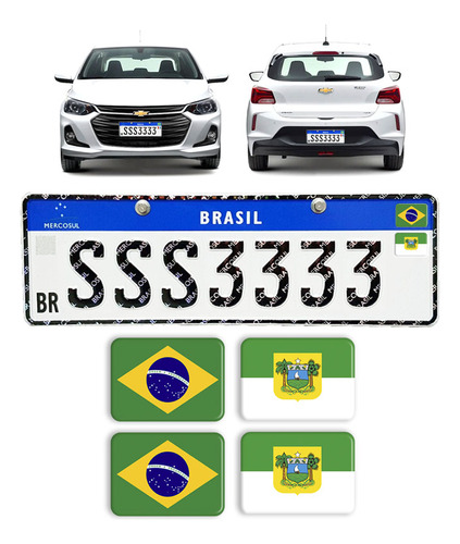 Adesivos Bandeiras Brasil E Rio Grande Do Norte Placa Carro