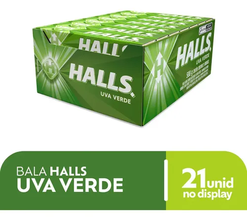 Kit Bala Uva Verde Display 21 Unidades De 28g Halls