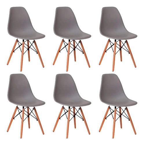 Kit 6 Cadeira Jantar Cozinha Eiffel Charles Eames 
