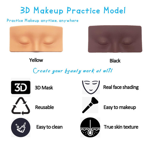 Tabla De Práctica De Maquillaje Facial Y De Ojos De Silicona