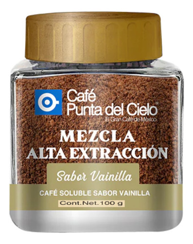 Café Soluble Alta Extracción Vainilla 100g Punta Del Cielo