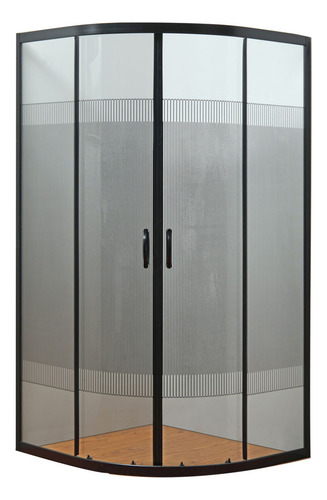 Esatto® Cancel Negro Baño Curvo Sin Base 89x89x180 Ca-rom-n