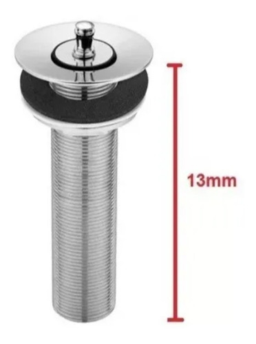 Válvula Escoamento Lavatório Longa , P/ Cuba Sobrepor 13cm