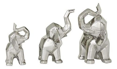 Deco 79 Escultura Cubista De Elefante De Porcelana, Conjunto