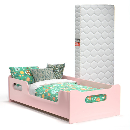 Mini Cama Infantil Para Quarto Com Grade Lateral E Colchão