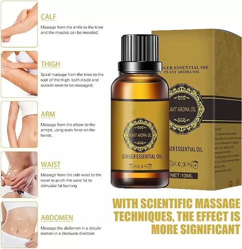 Esencial Aceite De Jengibre Para Drenaje Abdominal, Aceite
