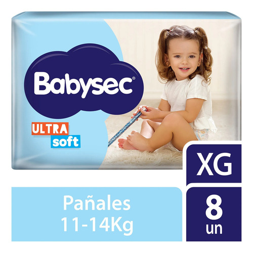 Pañales Descartables Babysec Ultra Soft Talle Xg 8 Unidades Genero Sin Genero