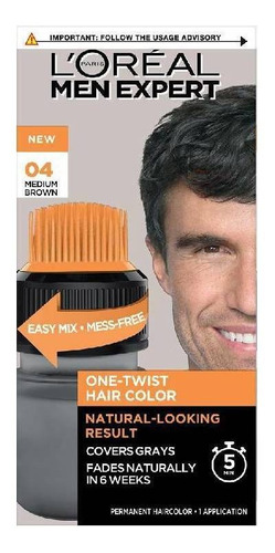 Kit Tinte L'Oréal Paris  Excell 5' Men expert excell 5' tono 4 castaño medio para cabello