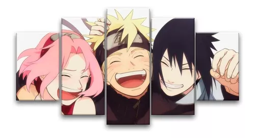 Quadro Mosaico 5 Peças Naruto Sakura Desenhos Animes Desenh