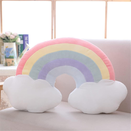 Almohada Con Forma De Arcoíris Y Nube Para Decoración Del