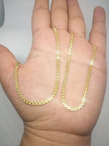 Cadena Tejido Chino De Dama En Oro Laminado 18k