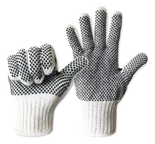 12 Pares De Guante Japones Con Puntos Pvc Anti Derrapantes