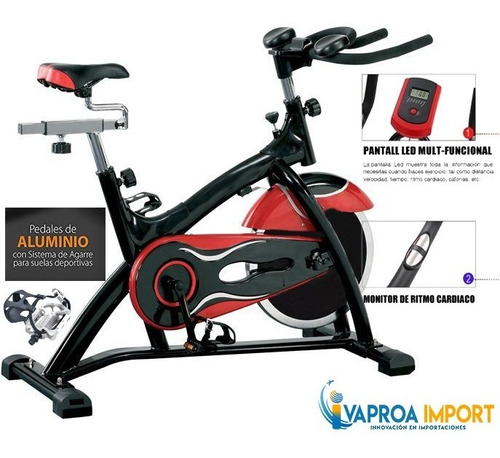 Imagen 1 de 4 de Bicicleta Estática Spinning + Monitor Fitness + Alto Trafico