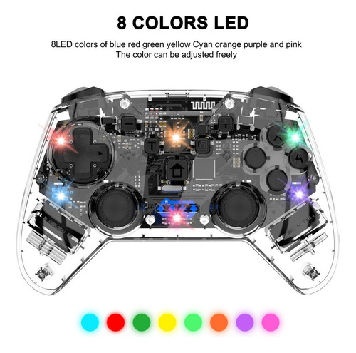 Control Joystick Inalámbrico Transparente Compatible Switch