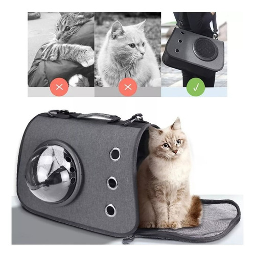 Mochila Para Transporte Mascotas Con Ventana Burbuja