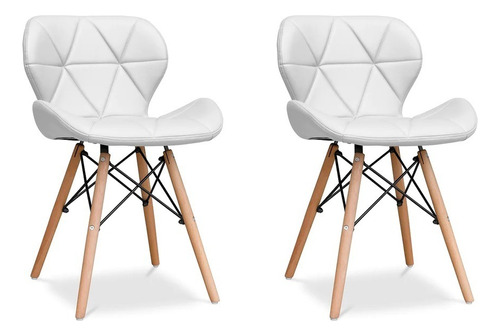 Silla Eames Hexagonal Tapizada  Set X 2 Velvet Decoraciones