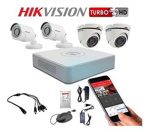 Kit 4 Cámaras Hikvision 1080p - Instalación Incluida