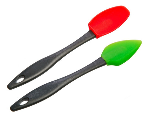 Set De 2 Mini Espátulas De Silicon Para Cocina Color Rojo