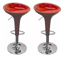 Comprar Banquetas Altas X2 Desayunador Rojo Cocina Taburete Barra Tm Acabado De La Estructura Cromado
