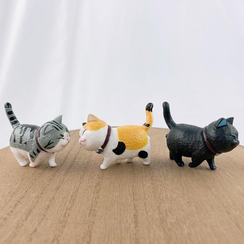 3 X 9 Piezas De Pvc Figuras De Gatos Escritorio De Mesa