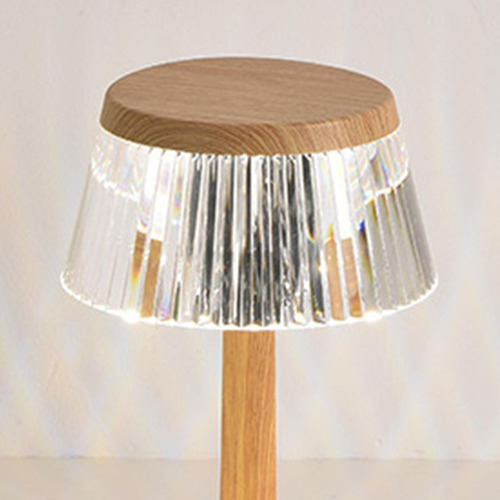 Lámpara De Mesa De Cristal, Sala De Estar, Luz De Madera