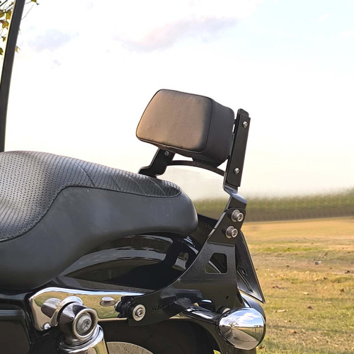 Sissy Bar Shadow 750 (2005-2010) Honda (fixo Baixo) Cromo Cor Cromado Caveira Skull