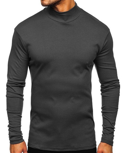 Camiseta Térmica De Manga Larga Y Cuello Alto Para Hombre