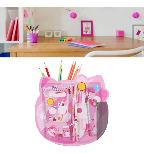 Conjunto De Cadernos Pencil Eraser Ruler, Desenho Animado