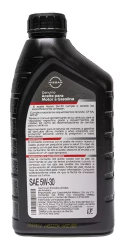 Aceite Sintético Para Motor Nissan Api Sn 5w30 946 Ml/ 1lt