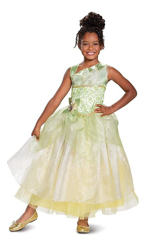 Disney Princess Tiana Deluxe - Disfraz Para Niña, Color Verd