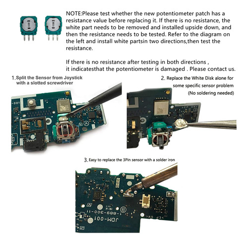 Sensor Potenciómetro Repuesto Xbox One Ps3 Ps4 Switch Pro