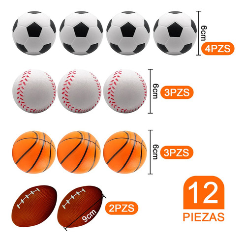 ( 12 Pelotas De Juguete Suaves Y Elásticas For Aliviar El