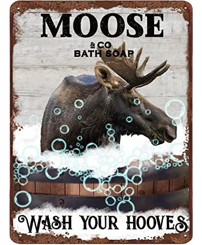 Cartel Vintage De Lata  Moose Soap Wash Your Hooves , C...