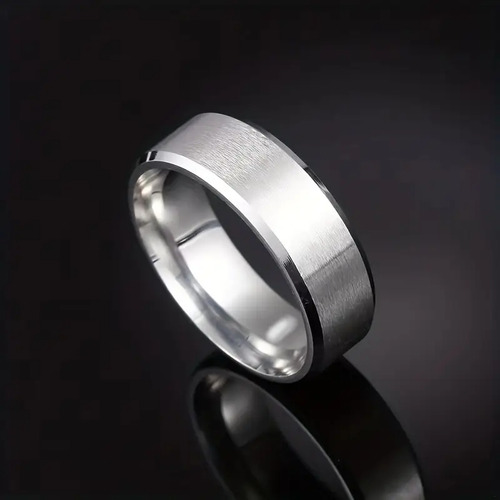 Anillo Titanio Acero Inoxidable 8mm Hombre Mujer Moda