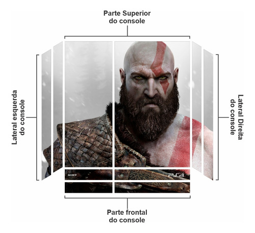 Skin Para Ps4 Fat God Of War Kratos
