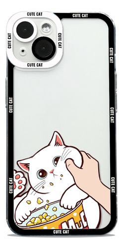 Funda De Teléfono Don't Touch Me Cute Cat Adecuada Para iPhone 16, 15, 14, 13 Pro Max 12 11 Series
