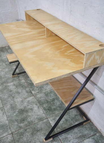 Imagen 1 de 4 de Escritorio Hierro Madera Vintage Nórdico Industrial 122x55