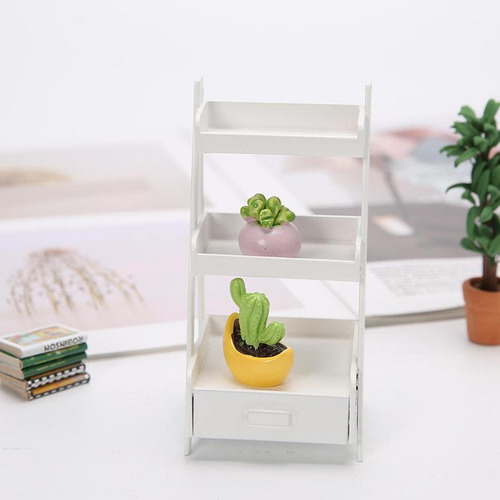 1/12 Escala Dollhouse Mini Antiguo 3 Tier Planta Soporte