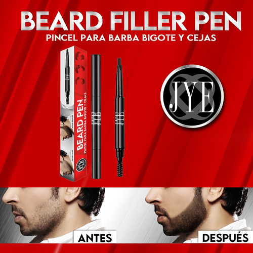 Pincel Lapiz Para Barba Y Bigote Jye Con Cepillo Cafe Jye Color Negro